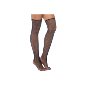 Bas résille noire avec strass 